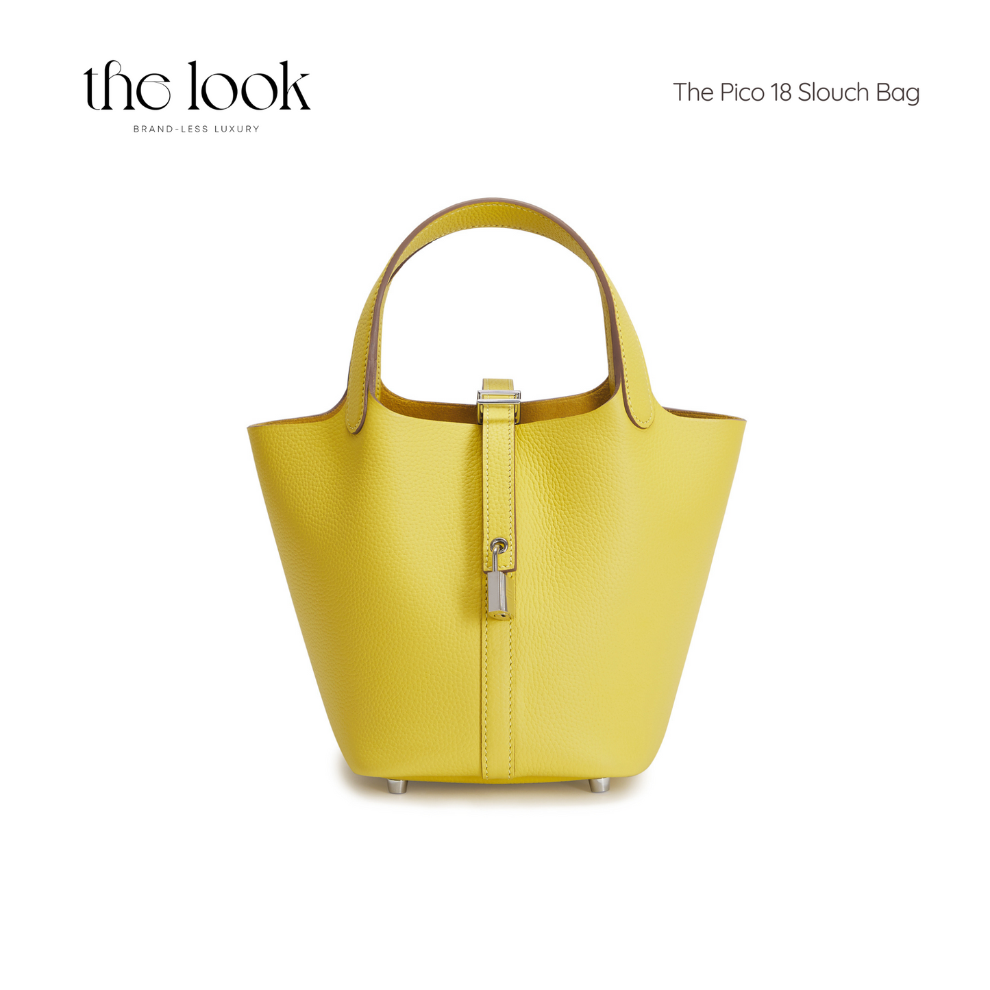 The Pico 18 Slouch Bag Clemence Leather in Citron SHW by The Look