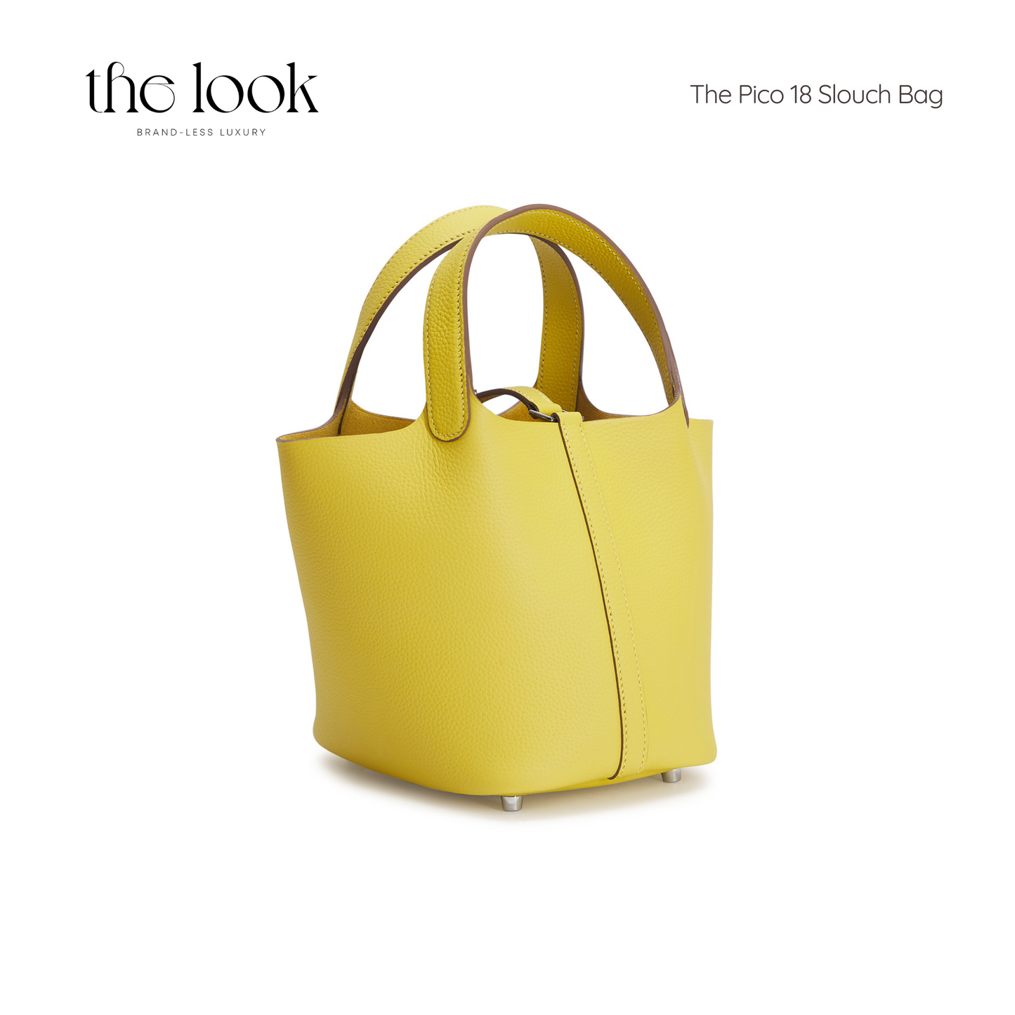 The Pico 18 Slouch Bag Clemence Leather in Citron SHW by The Look