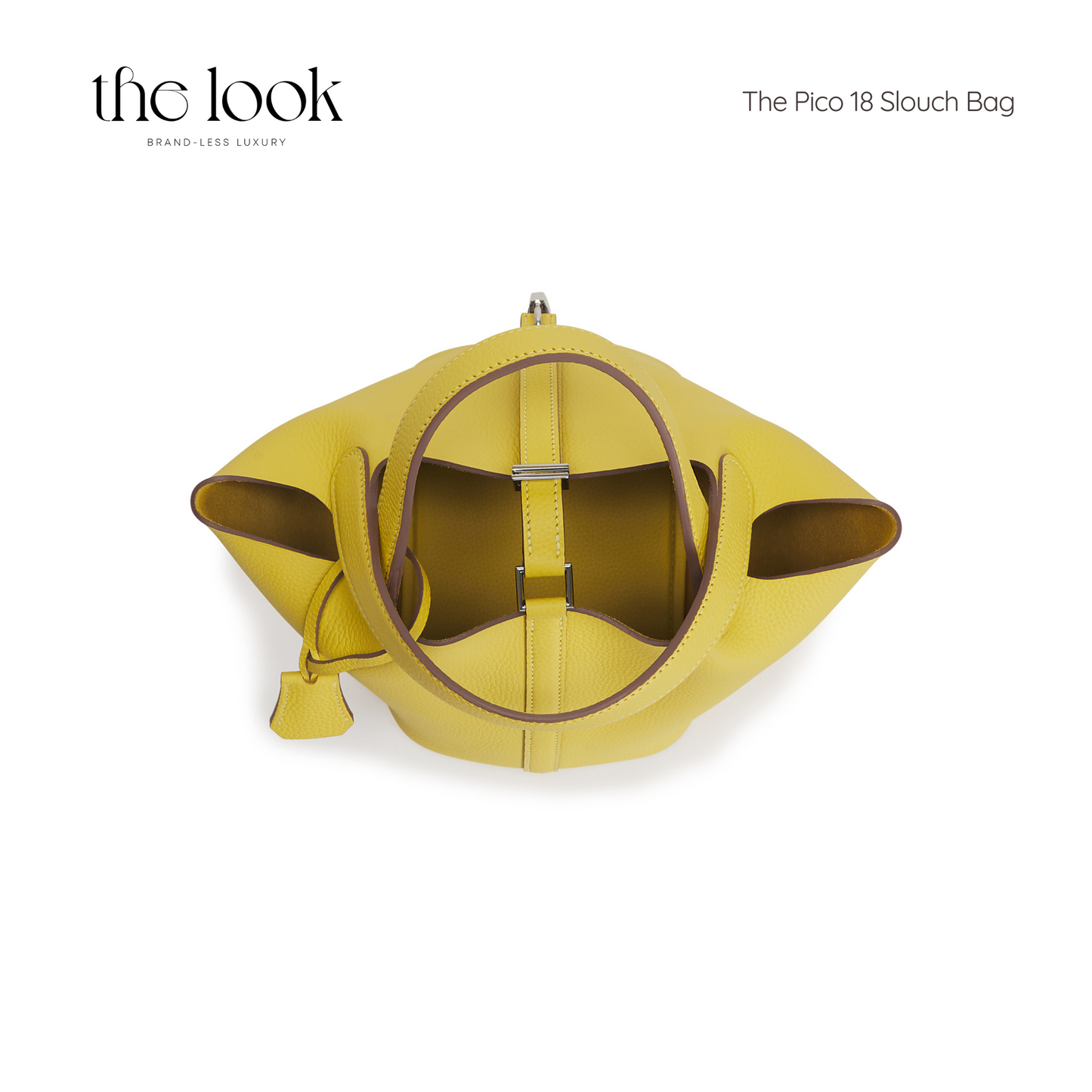 The Pico 18 Slouch Bag Clemence Leather in Citron SHW by The Look