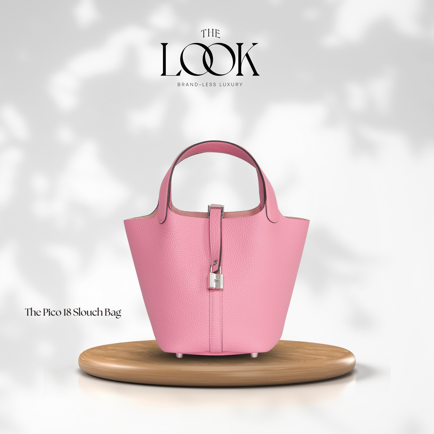 The Pico 18 Slouch Bag Clemence Leather in Bubblegum Pink SHW by The Look
