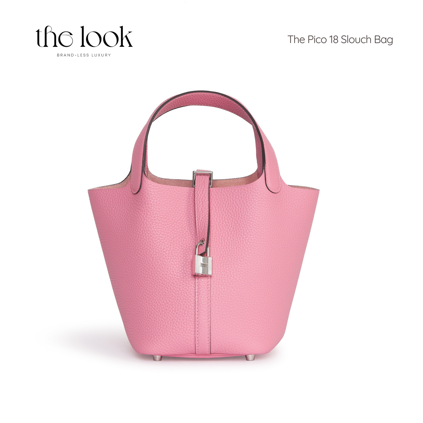 The Pico 18 Slouch Bag Clemence Leather in Bubblegum Pink SHW by The Look
