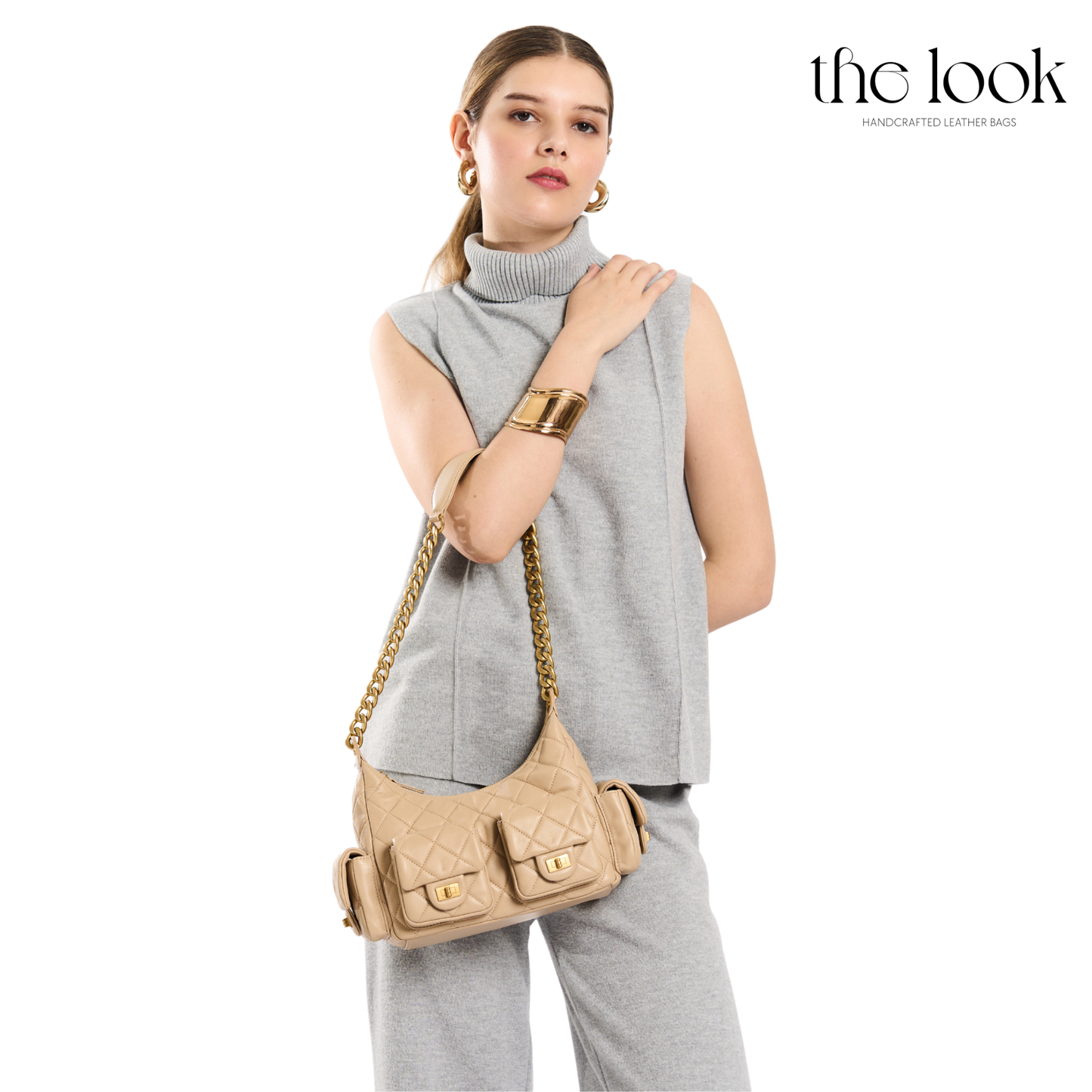 The Quilte Small Multipocket Shoulder Bag