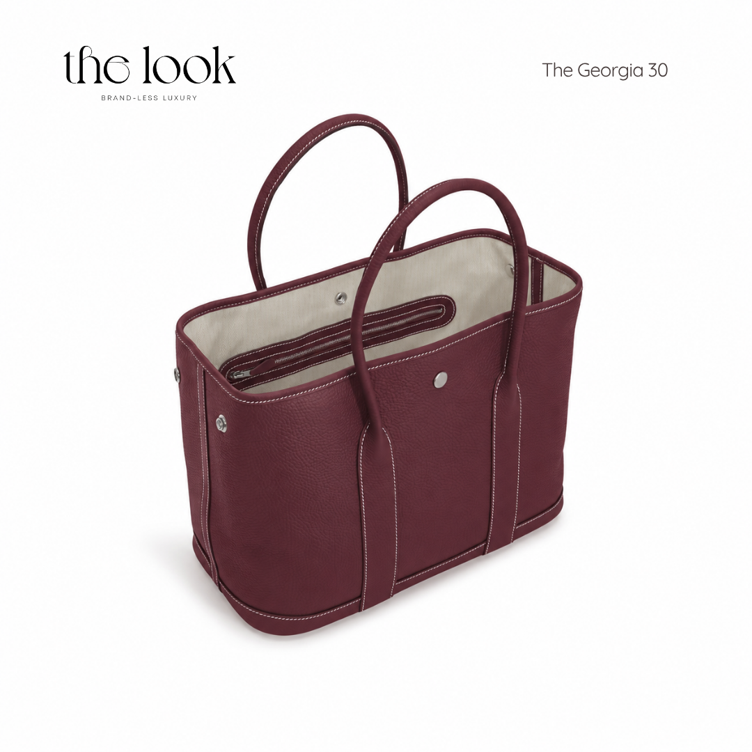 The Georgia Medium Tote — handcrafted genuine leather tote bag, view 12, The Look Officiel