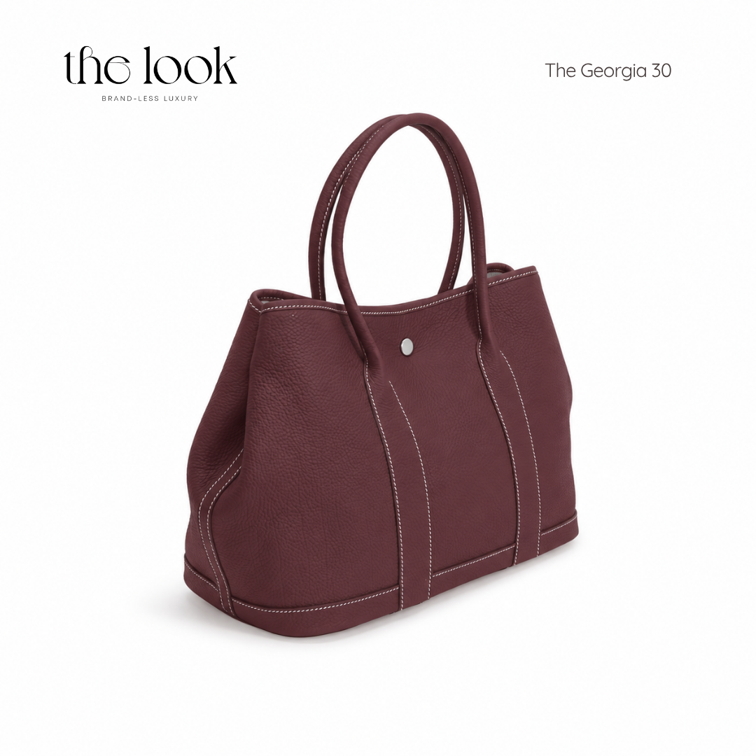 The Georgia Medium Tote — handcrafted genuine leather tote bag, view 10, The Look Officiel