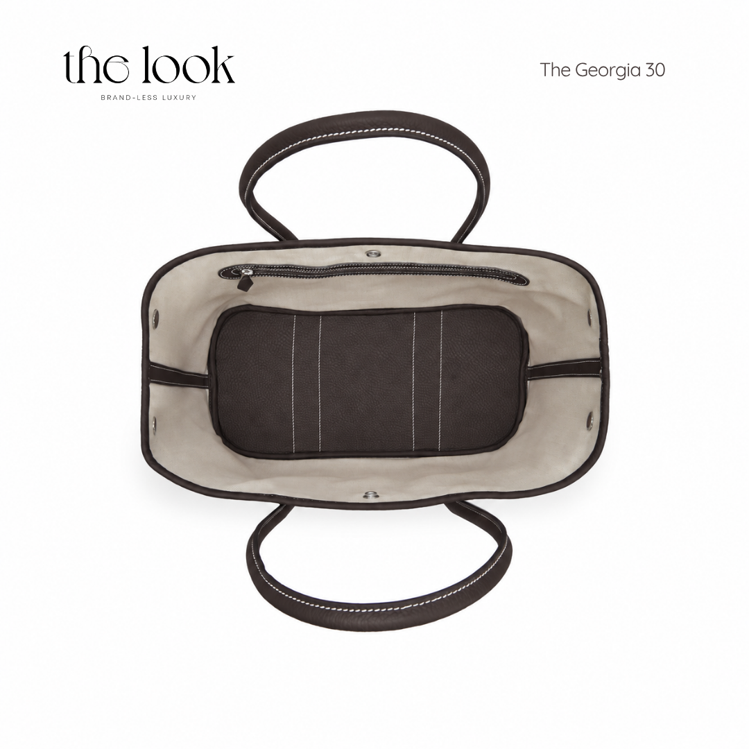 The Georgia Medium Tote — handcrafted genuine leather tote bag, view 3, The Look Officiel