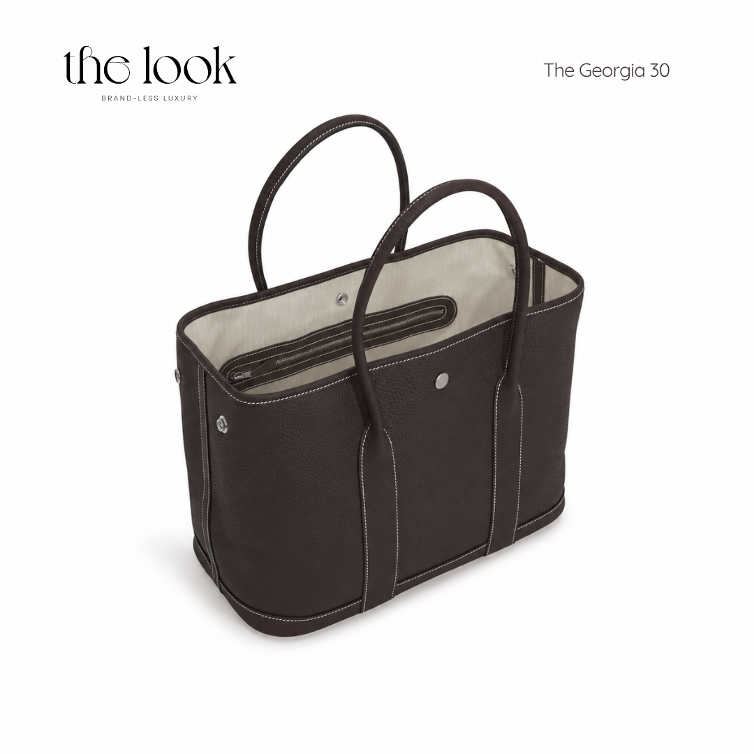 The Georgia Medium Tote — handcrafted genuine leather tote bag, view 4, The Look Officiel