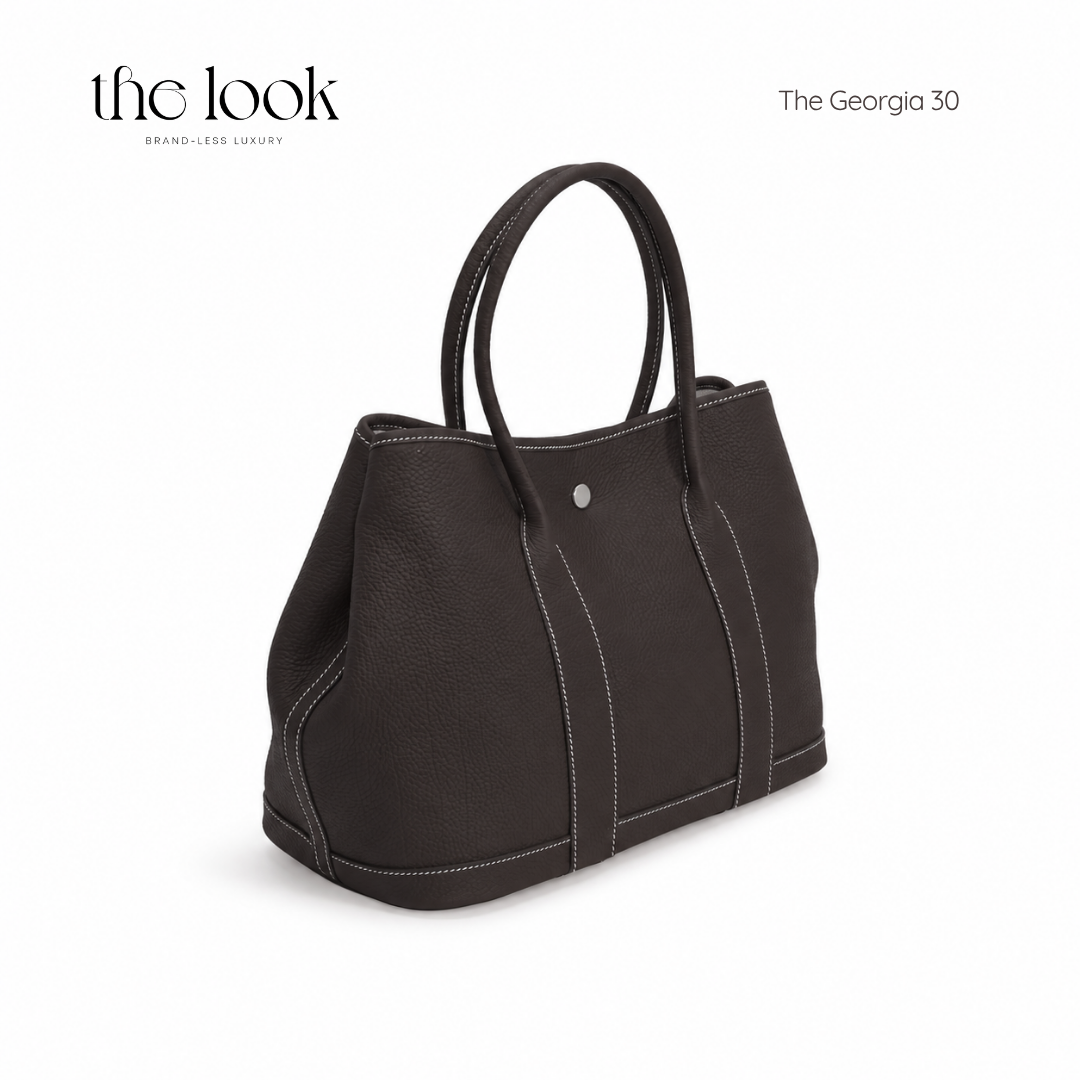 The Georgia Medium Tote — handcrafted genuine leather tote bag, view 2, The Look Officiel