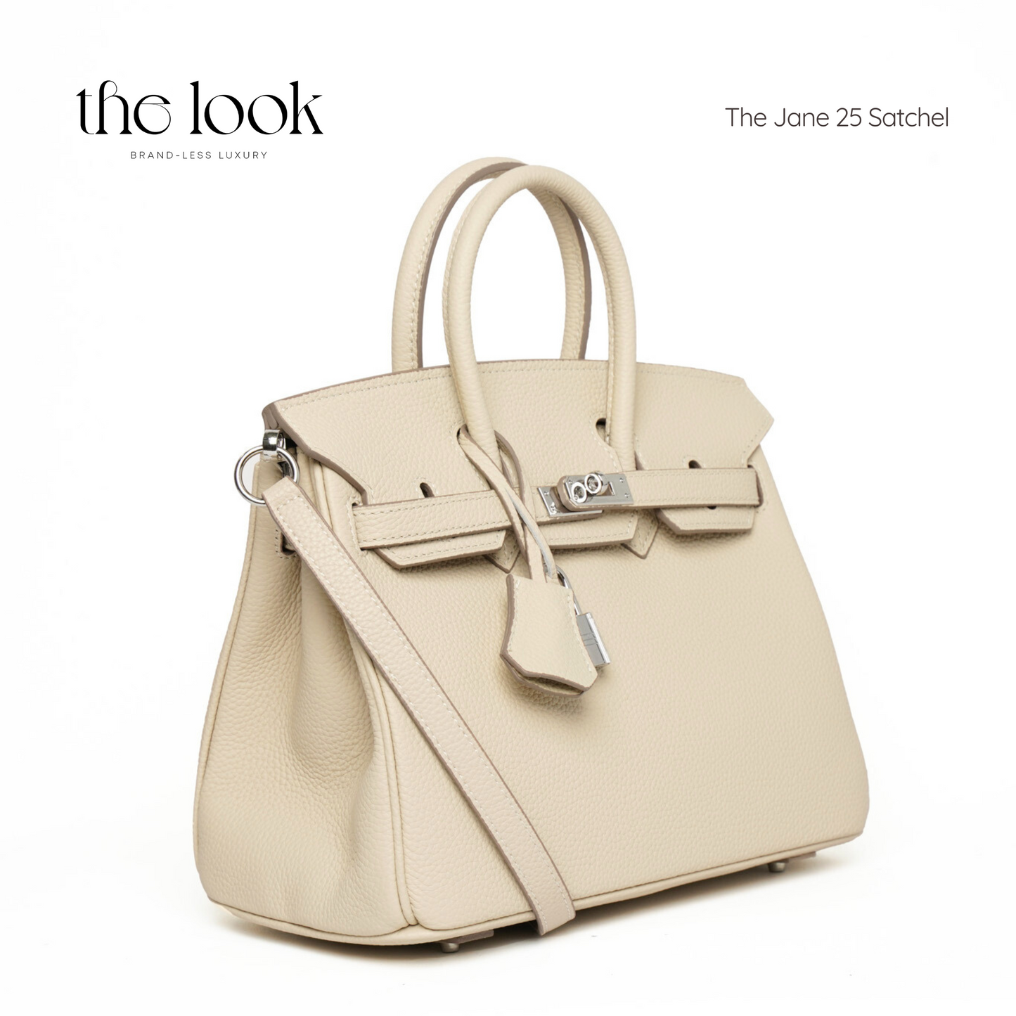 The Jane 25 Togo Leather in Cream SHW by The Look