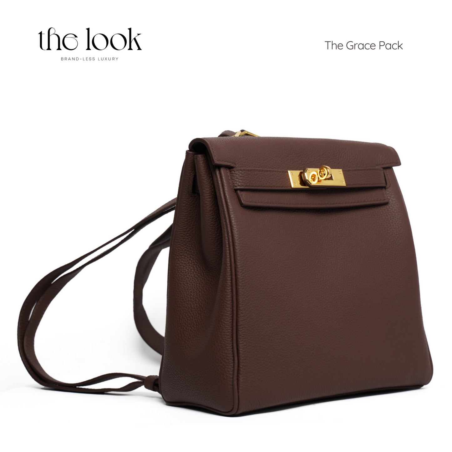 The Grace Pack Togo Leather in Chocolat GHW by The Look