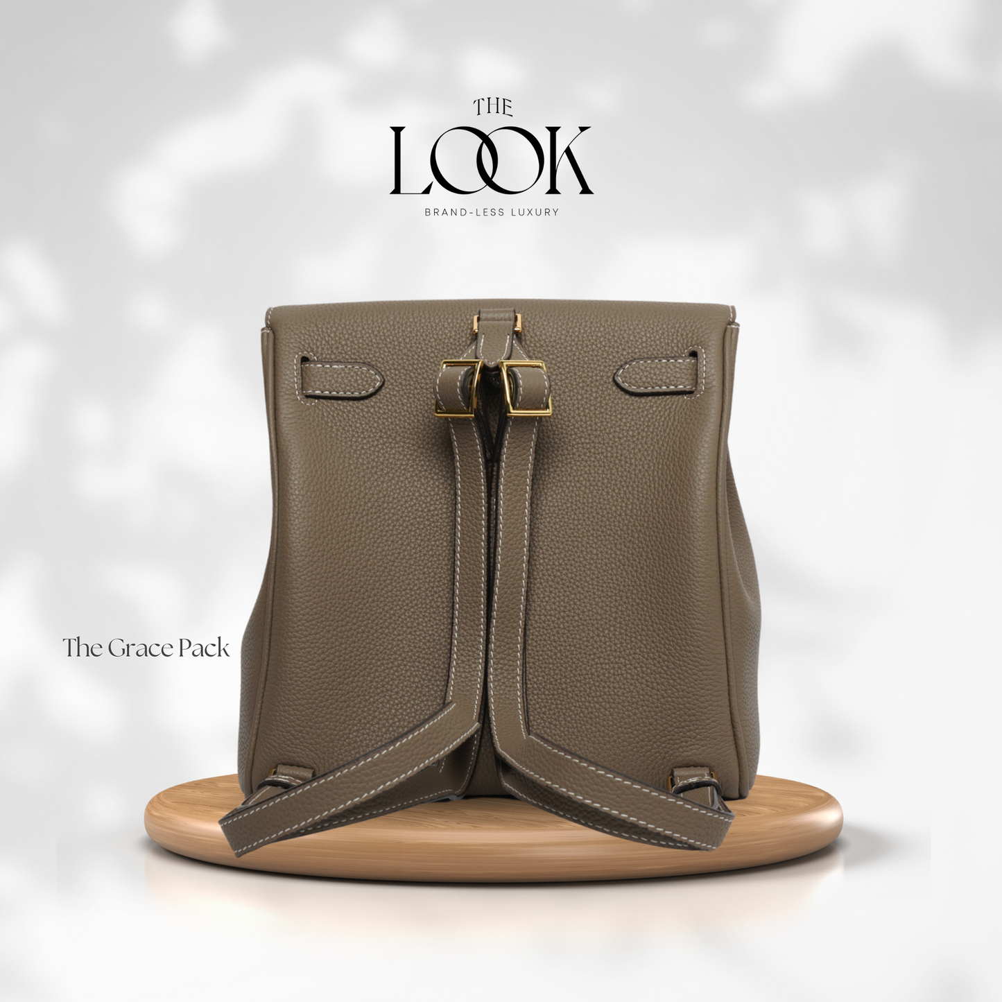 The Grace Pack Togo Leather in Etoupe GHW by The Look