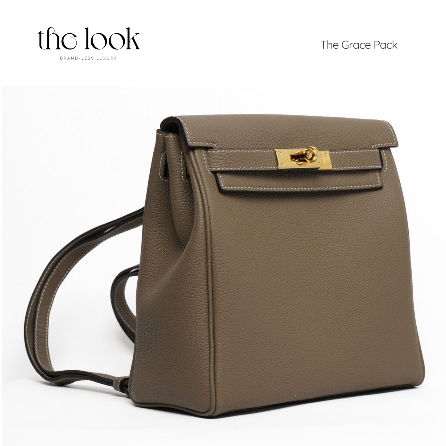 The Grace Pack Togo Leather in Etoupe GHW by The Look