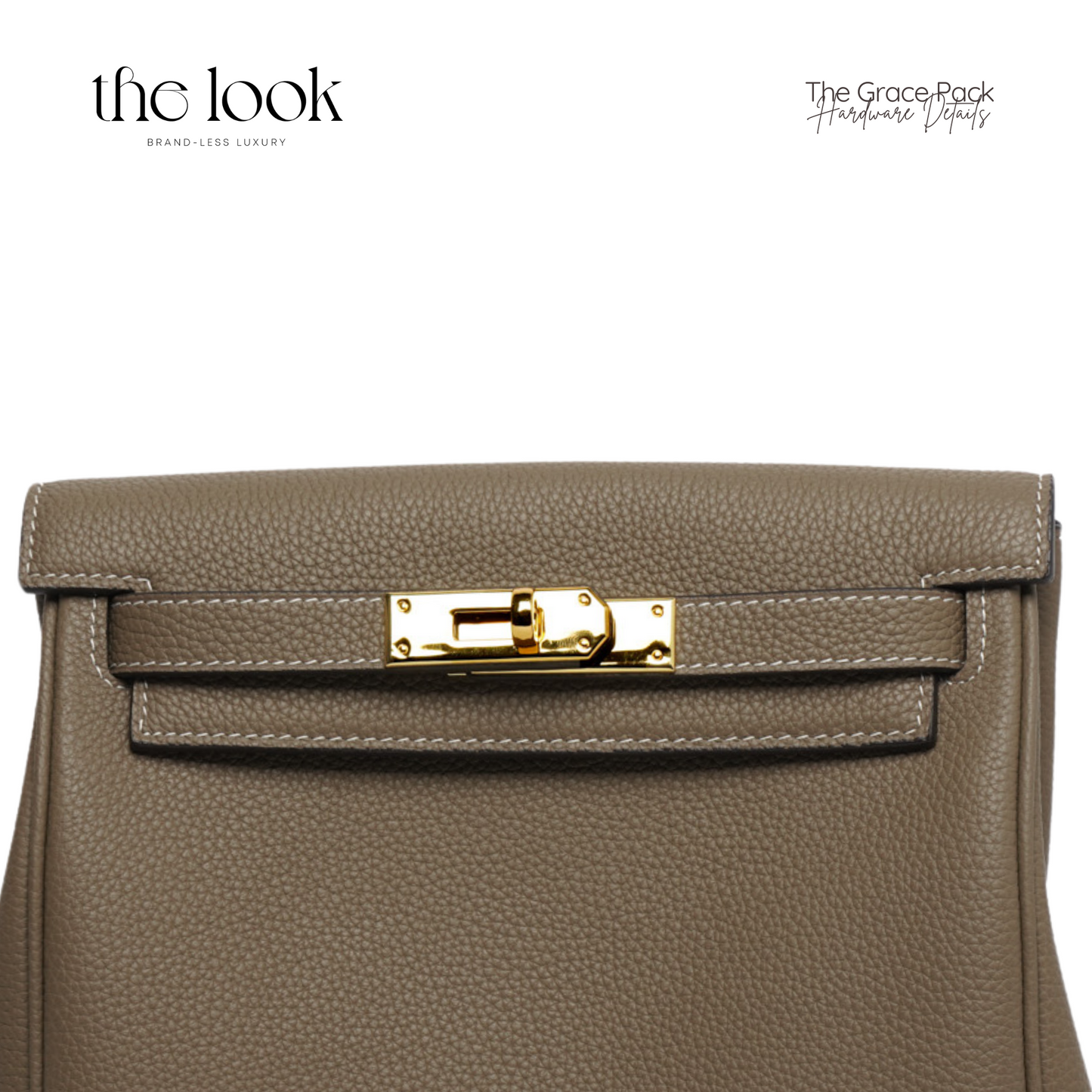 The Grace Pack Togo Leather in Etoupe GHW by The Look