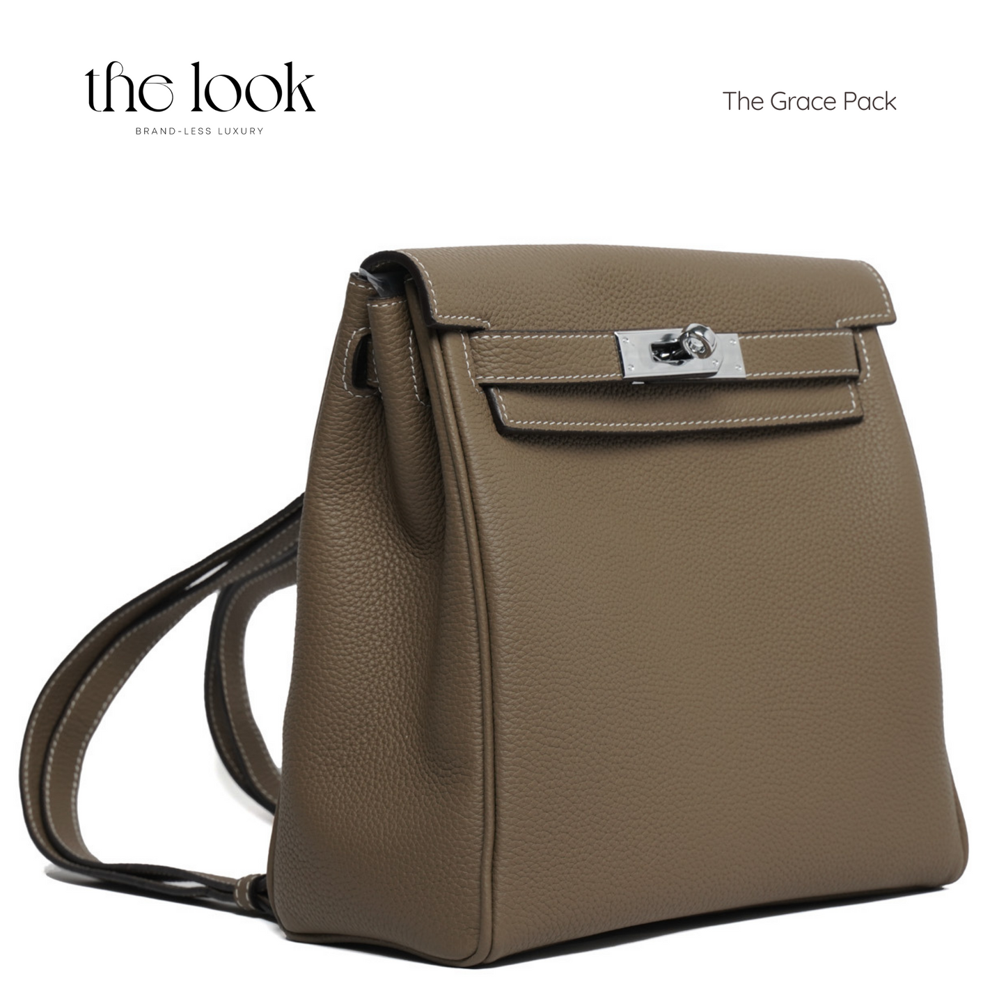 The Grace Pack Togo Leather in Etoupe SHW by The Look