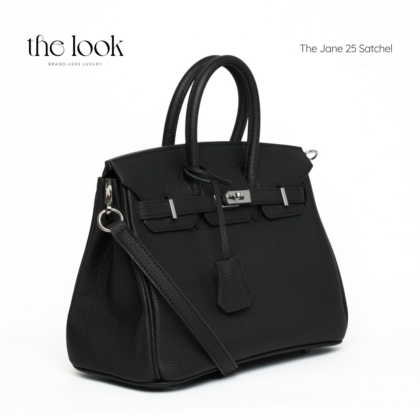 The Jane 25 Togo Leather in Noir SHW by The Look