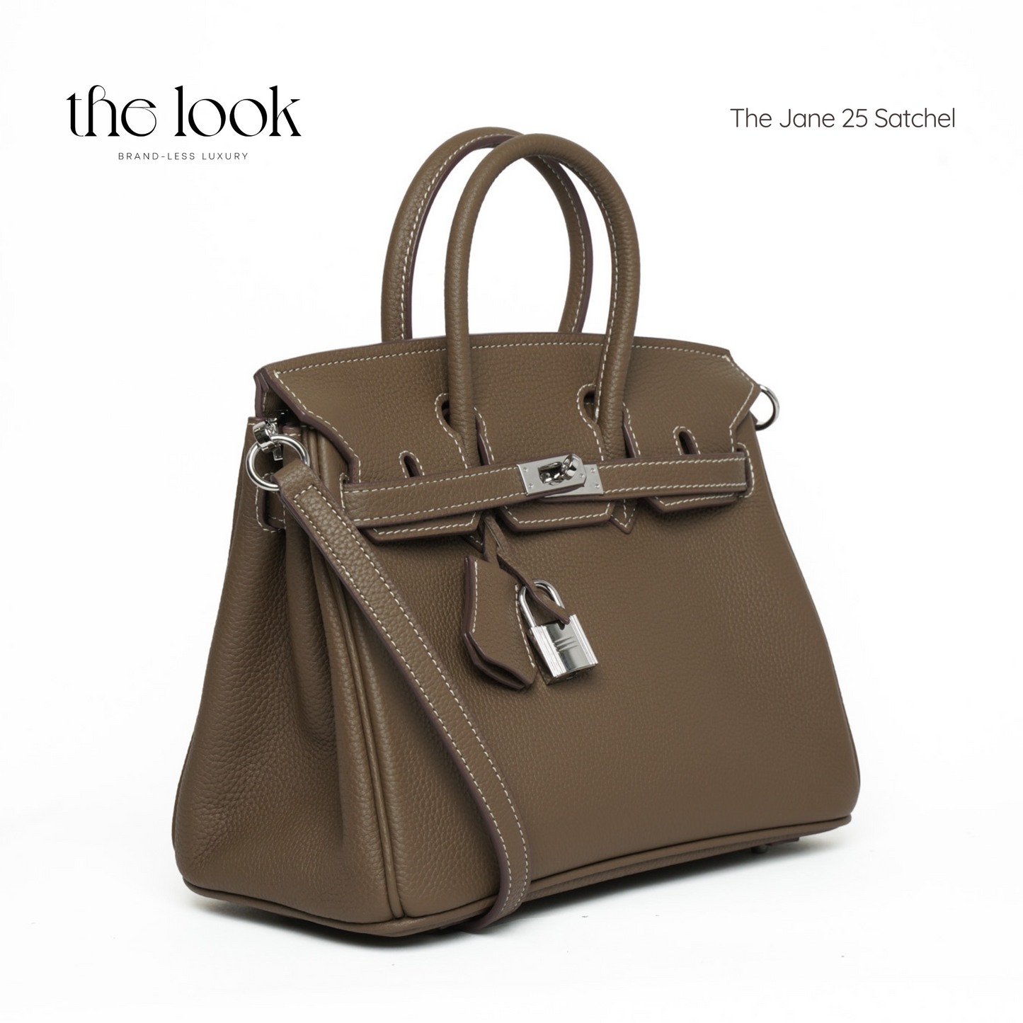 The Jane 25 Togo Leather in Etoupe SHW by The Look