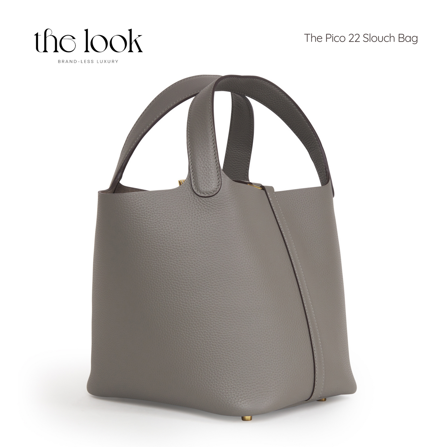 The Pico 22 Slouch Bag Clemence Leather in Etain GHW by The Look ( Elitè Edition)