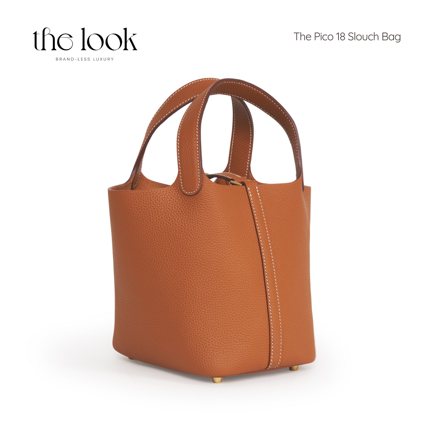 The Pico 18 Slouch Bag Clemence Leather in Gold Tan GHW by The Look ( Elité Edition)