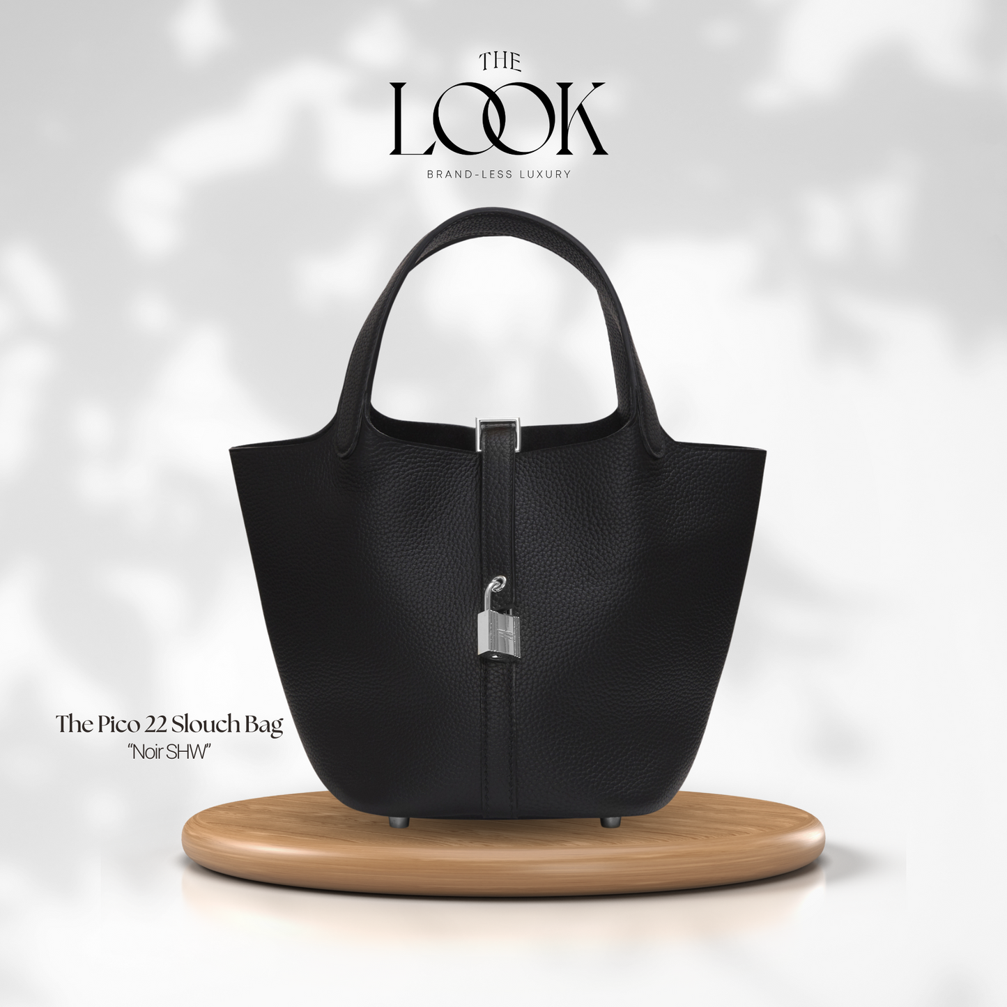 The Pico 22 Slouch Bag  Clemence Leather in Noir SHW by The Look ( Elité Edition)