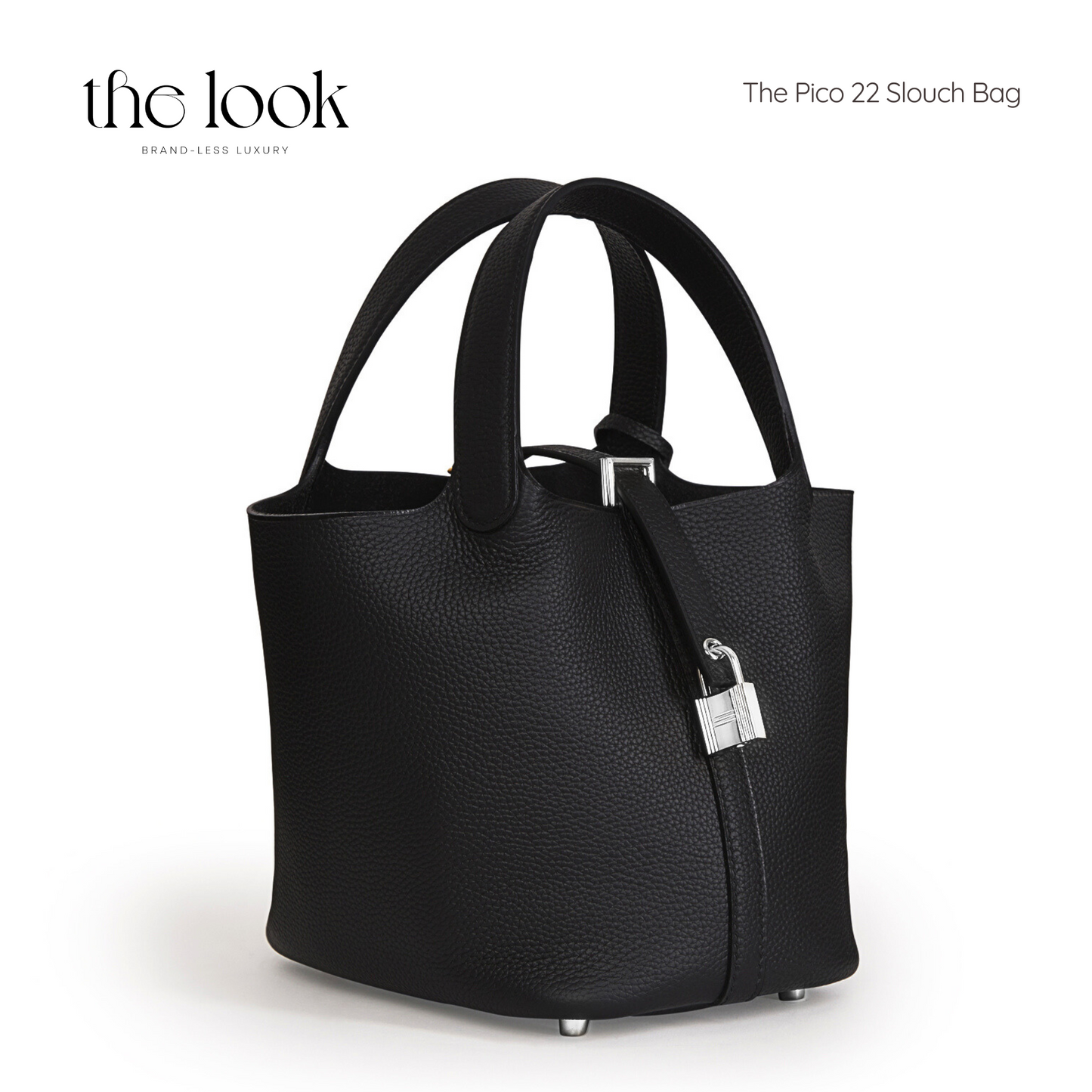 The Pico 22 Slouch Bag  Clemence Leather in Noir SHW by The Look ( Elité Edition)