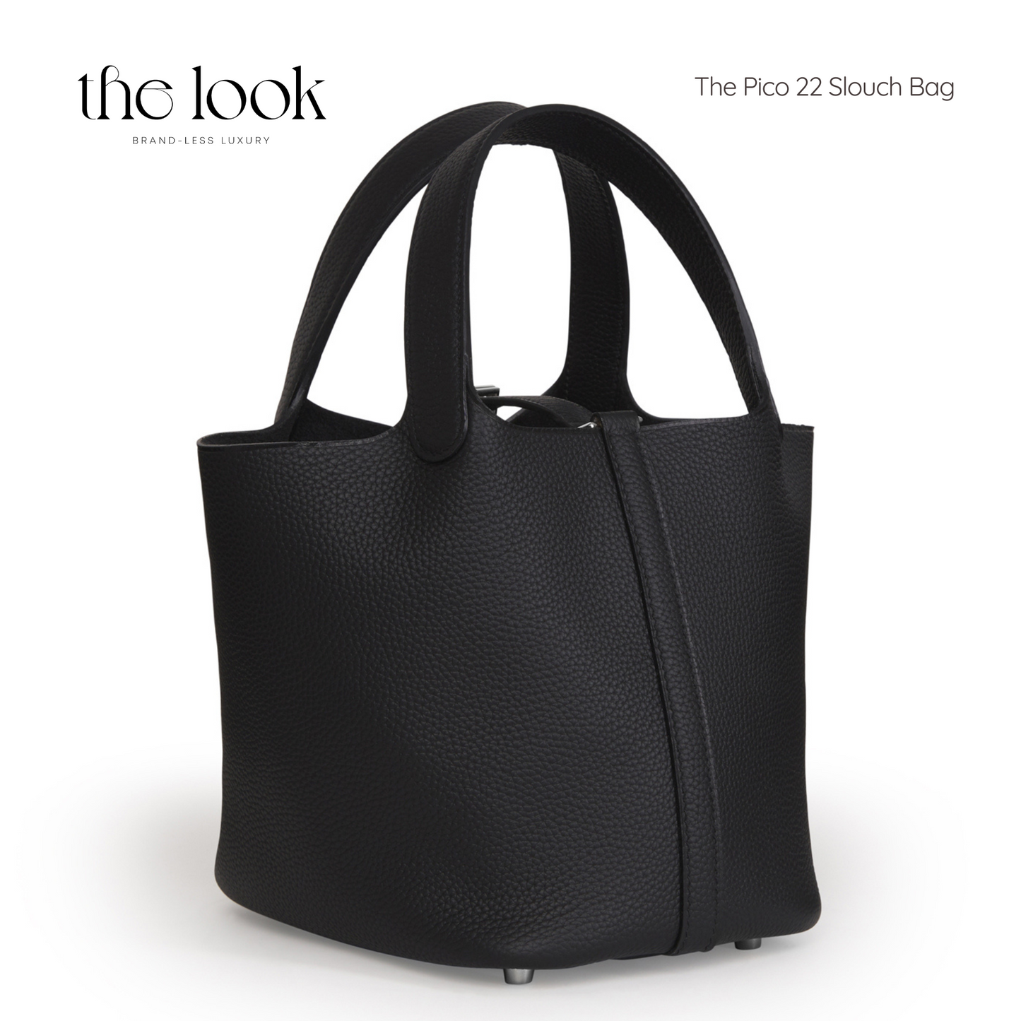 The Pico 22 Slouch Bag  Clemence Leather in Noir SHW by The Look ( Elité Edition)