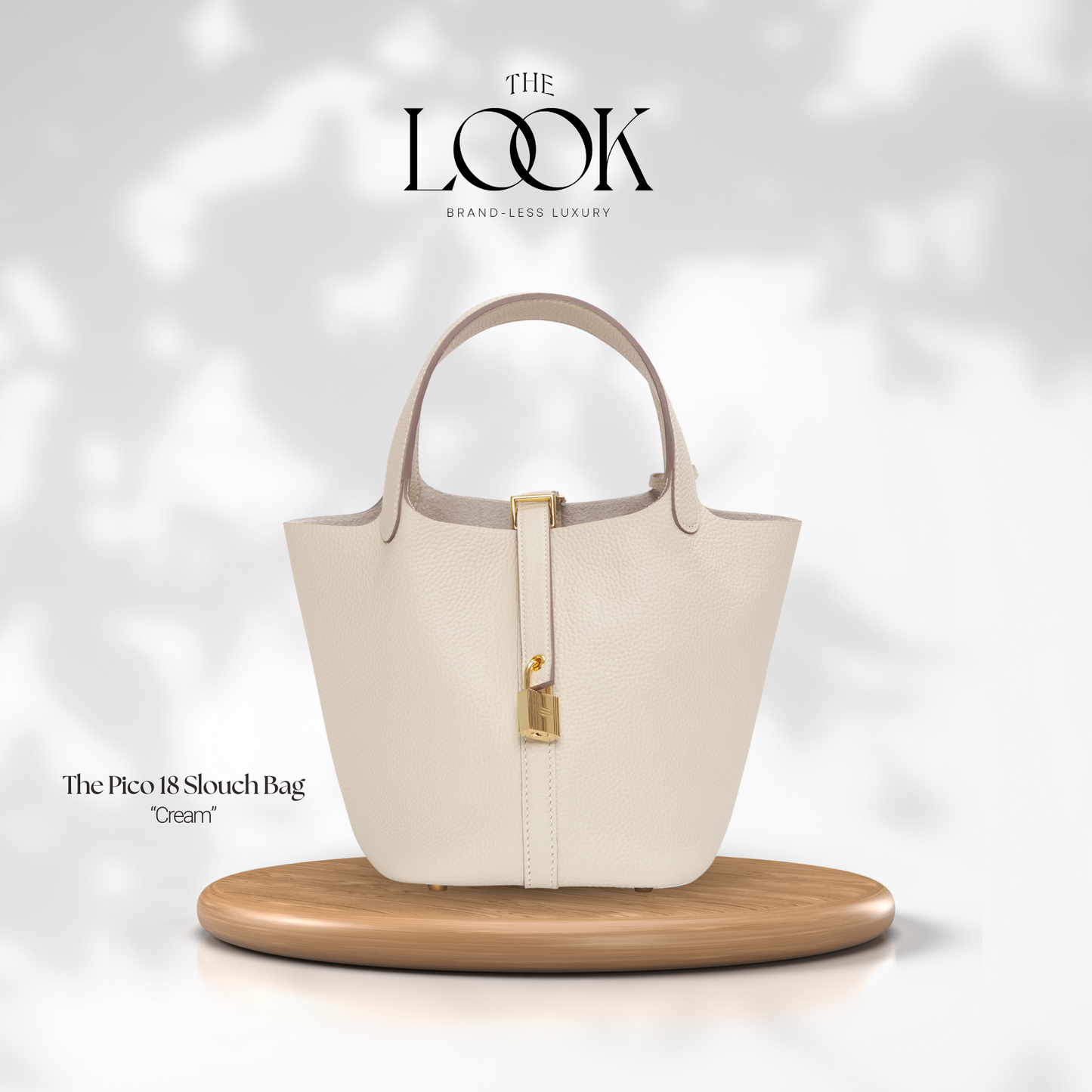 The Pico 18 Slouch Bag Clemence Leather in Cream GHW by The Look (Elité Edition)