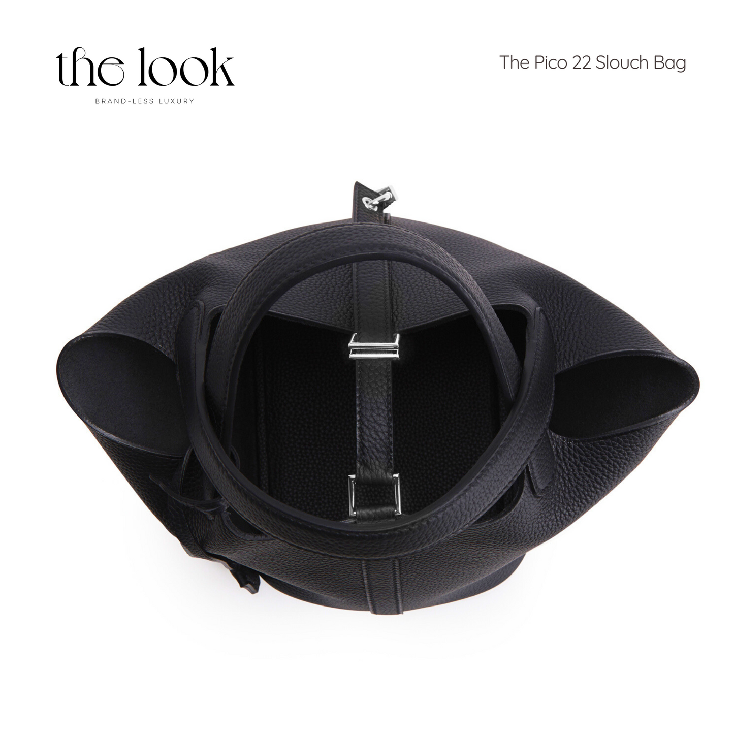 The Pico 22 Slouch Bag  Clemence Leather in Noir SHW by The Look ( Elité Edition)