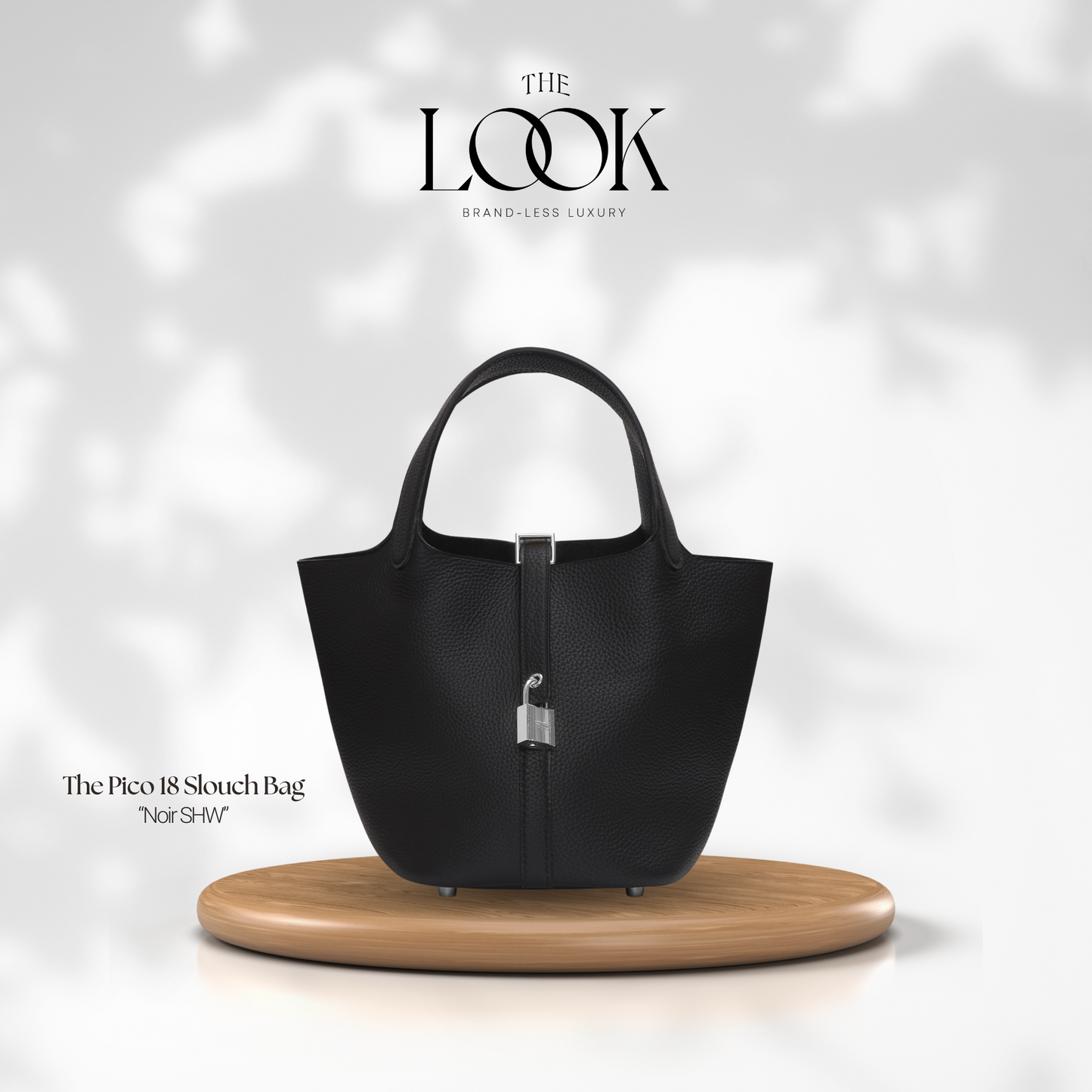 The Pico 18 Slouch Bag Clemence Leather in Noir SHW by The Look ( Elité Edition)