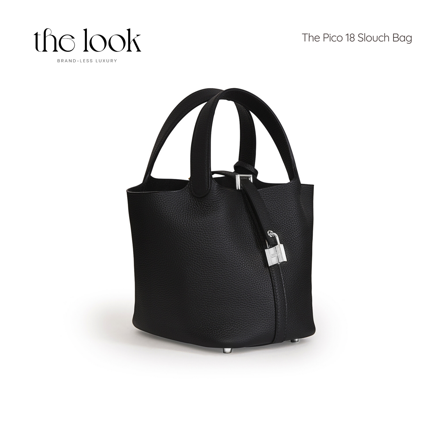 The Pico 18 Slouch Bag Clemence Leather in Noir SHW by The Look ( Elité Edition)