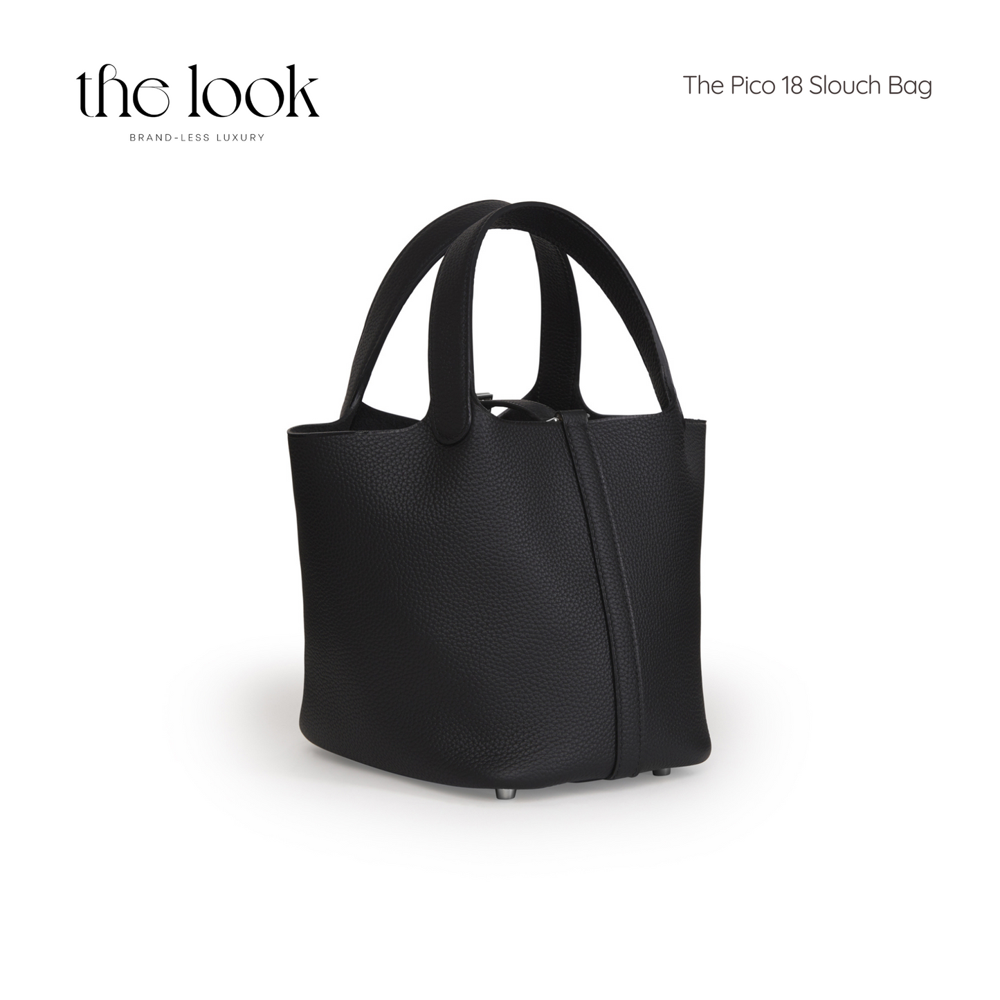 The Pico 18 Slouch Bag Clemence Leather in Noir SHW by The Look ( Elité Edition)