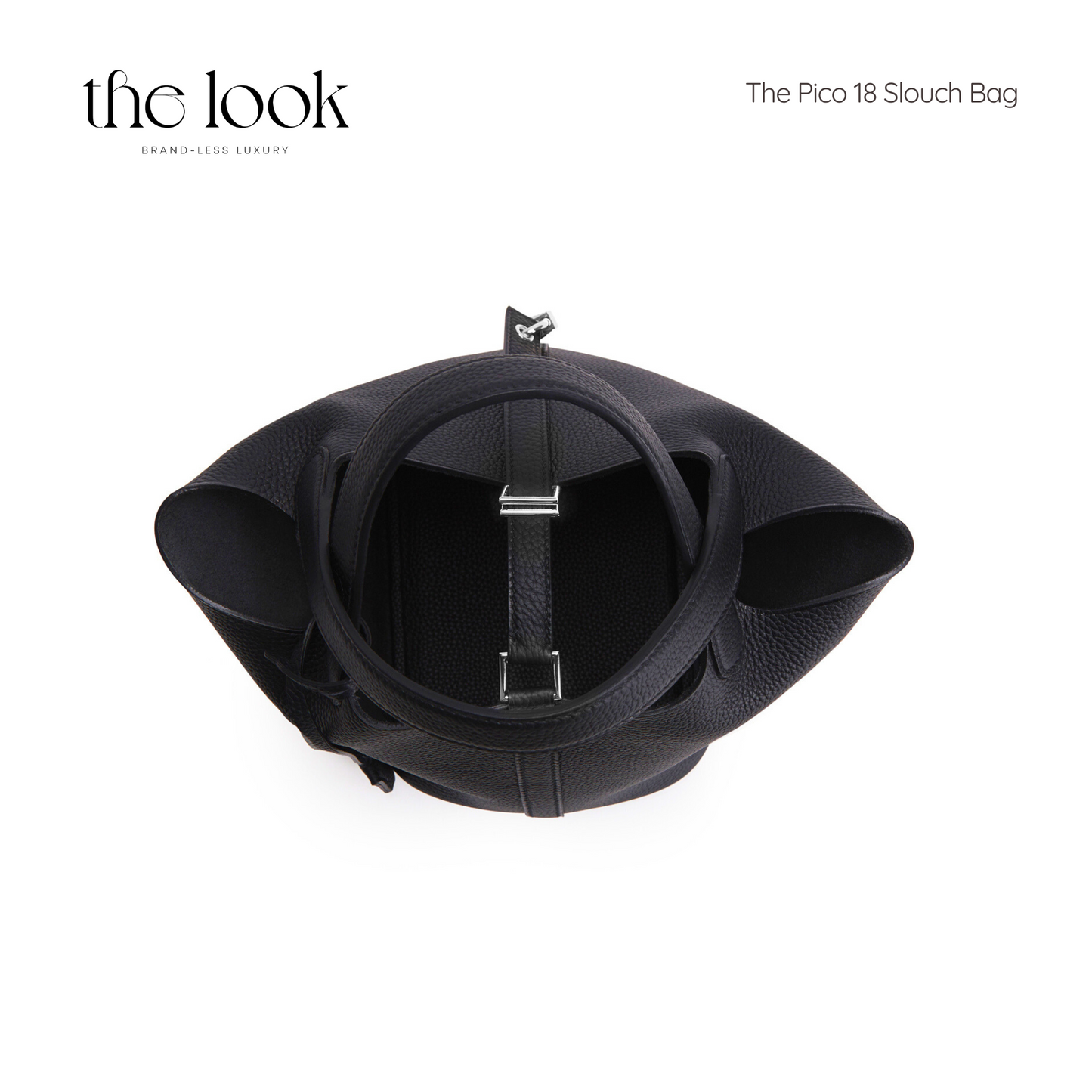 The Pico 18 Slouch Bag Clemence Leather in Noir SHW by The Look ( Elité Edition)