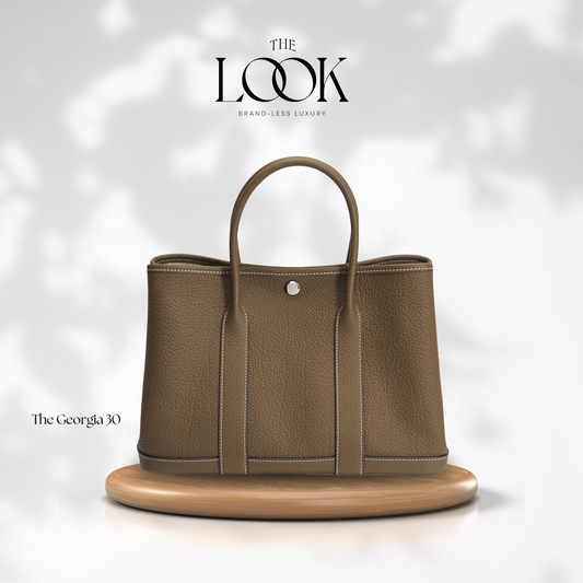 The Georgia 30 Satchel Togo Leather in Etoupe  SHW by The Look