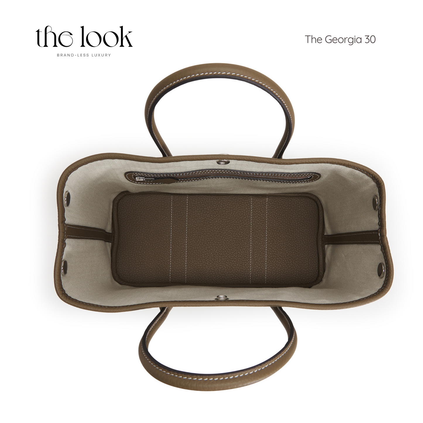 The Georgia 30 Satchel Togo Leather in Etoupe  SHW by The Look