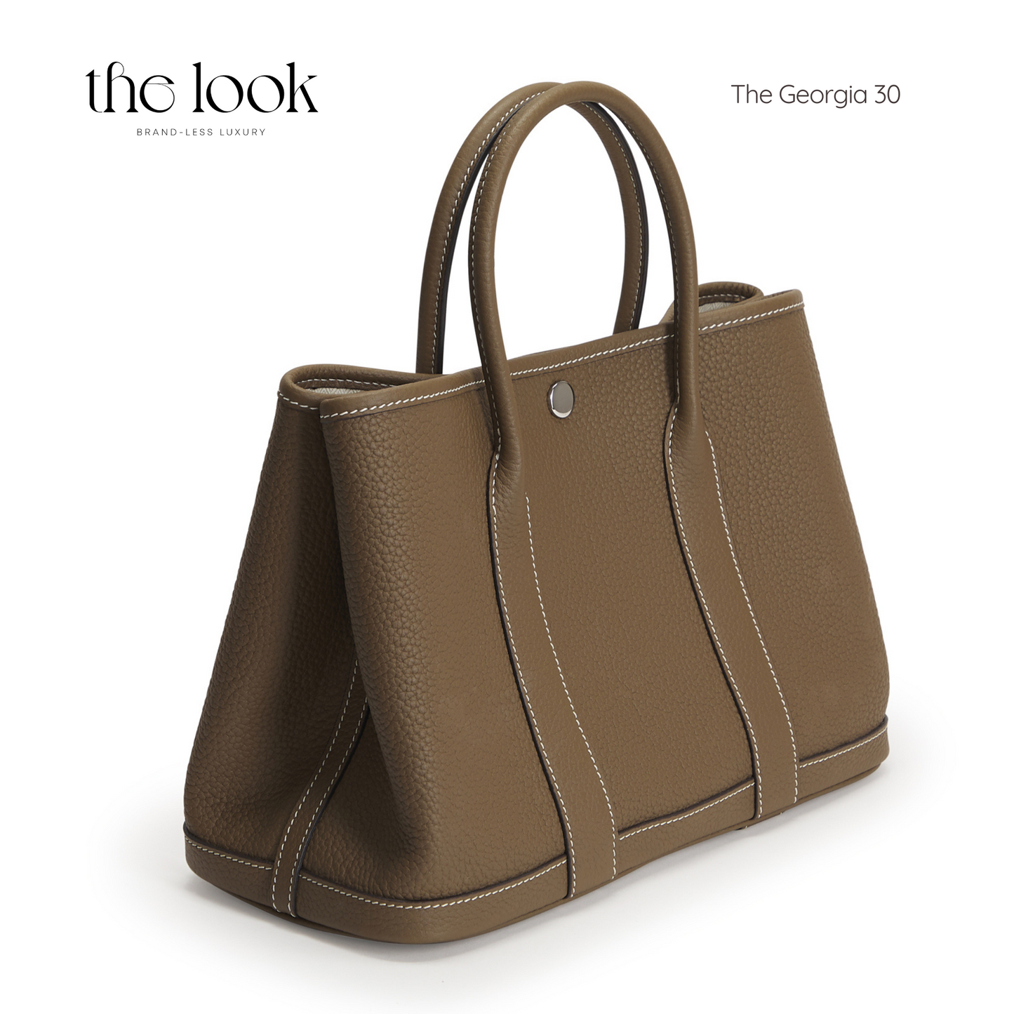 The Georgia 30 Satchel Togo Leather in Etoupe  SHW by The Look