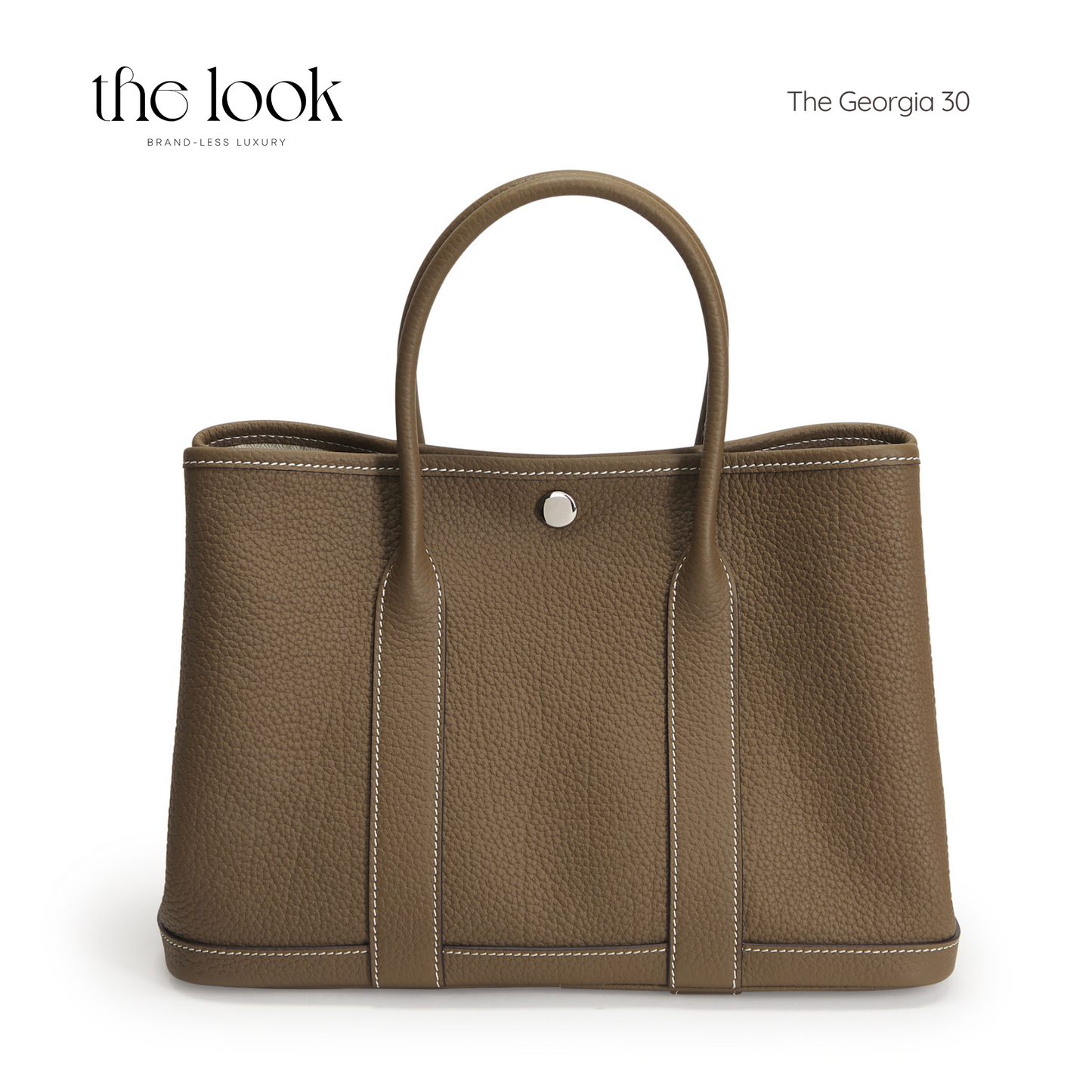 The Georgia 30 Satchel Togo Leather in Etoupe  SHW by The Look