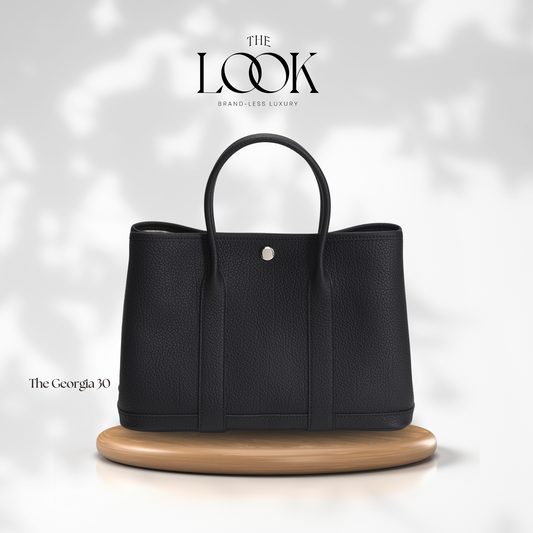 The Georgia 30 Satchel Togo Leather in Noir SHW by The Look