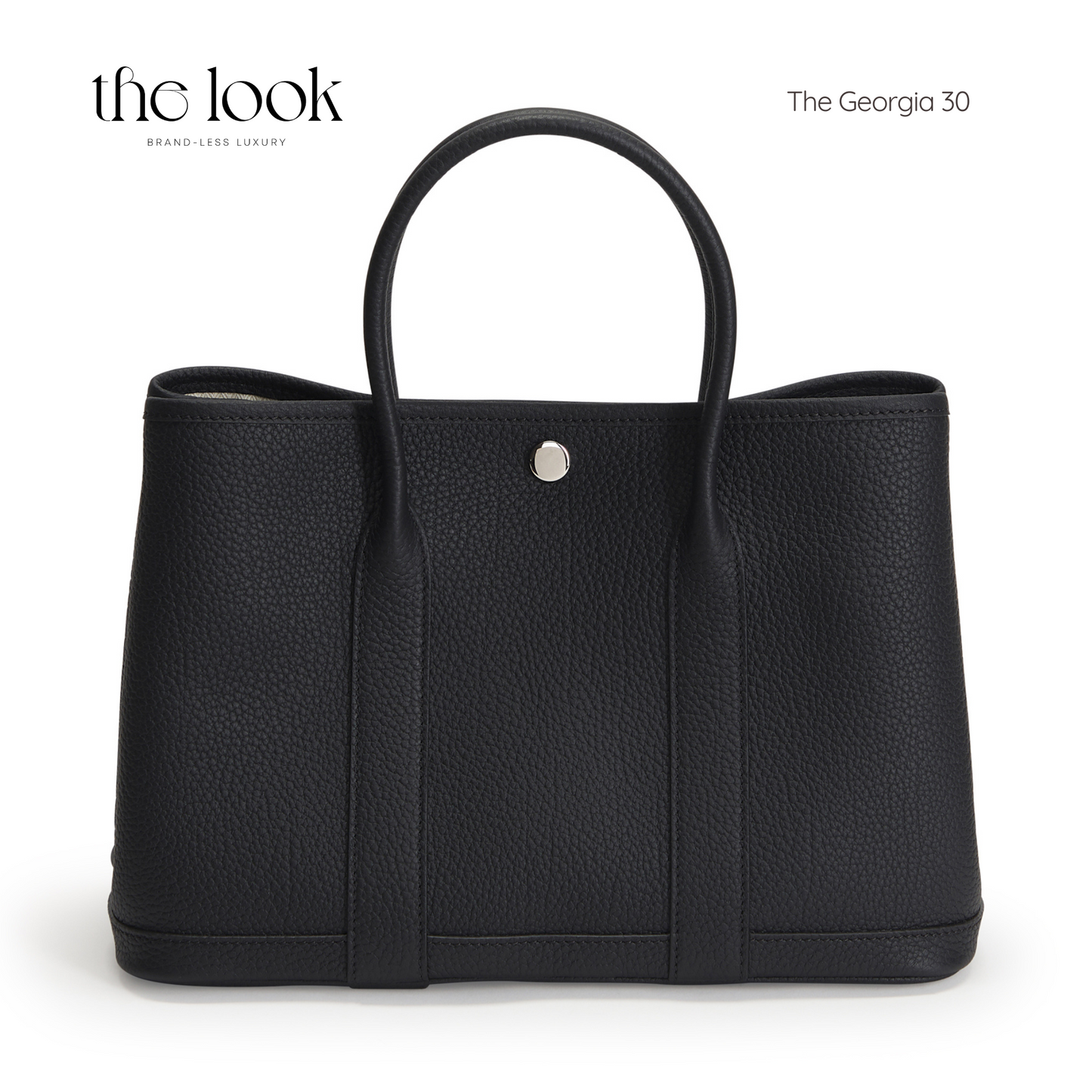 The Georgia 30 Satchel Togo Leather in Noir SHW by The Look