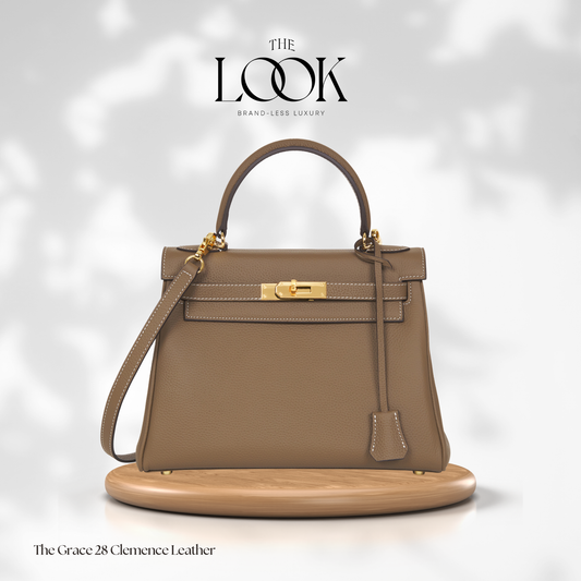 The Grace 28 Satchel Clemence Leather in Etoupe GHW by The Look