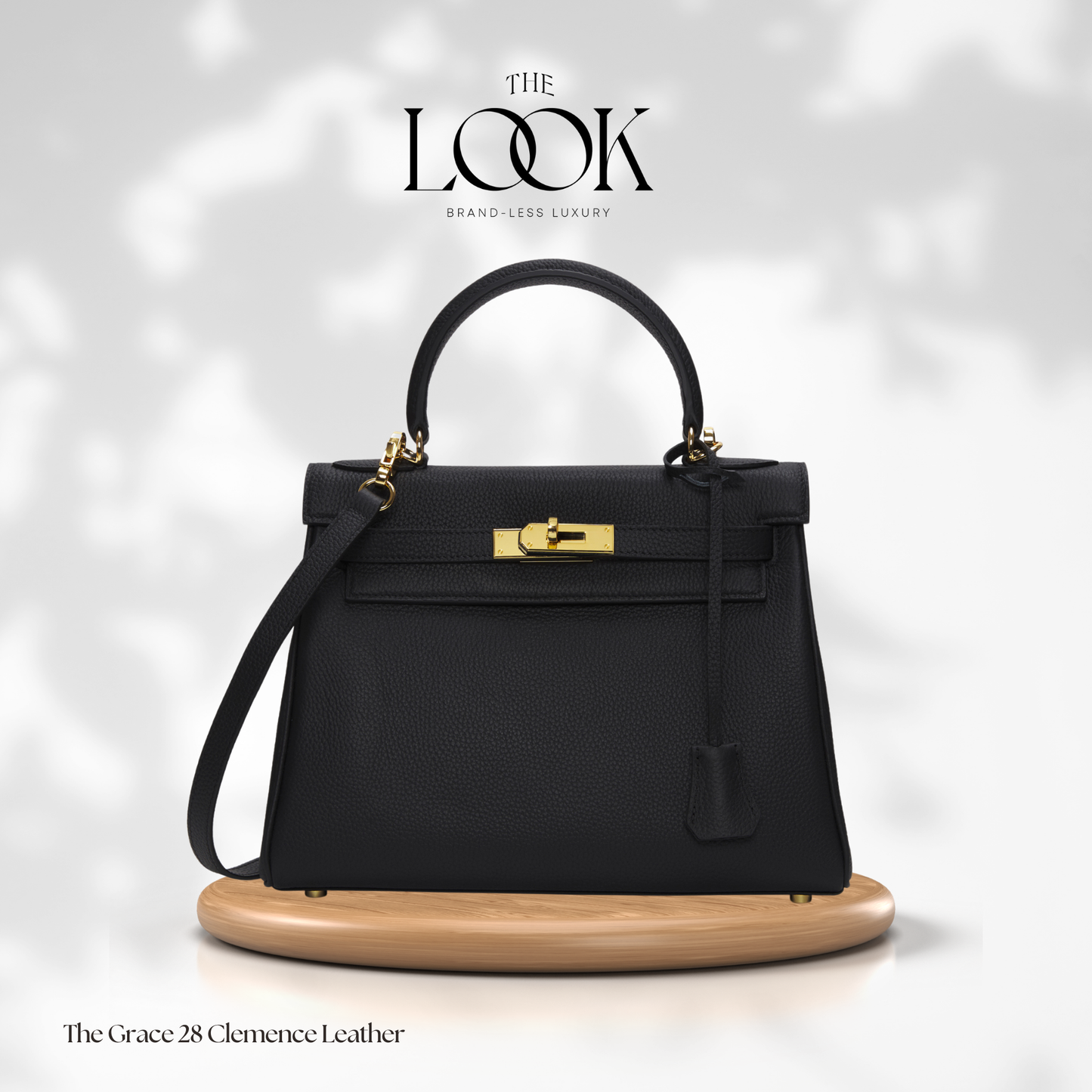 The Grace 28 Satchel Clemence Leather in Noir GHW by The Look