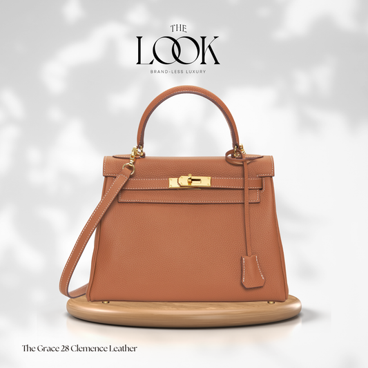 The Grace 28 Satchel Clemence Leather in Gold Tan GHW by The Look