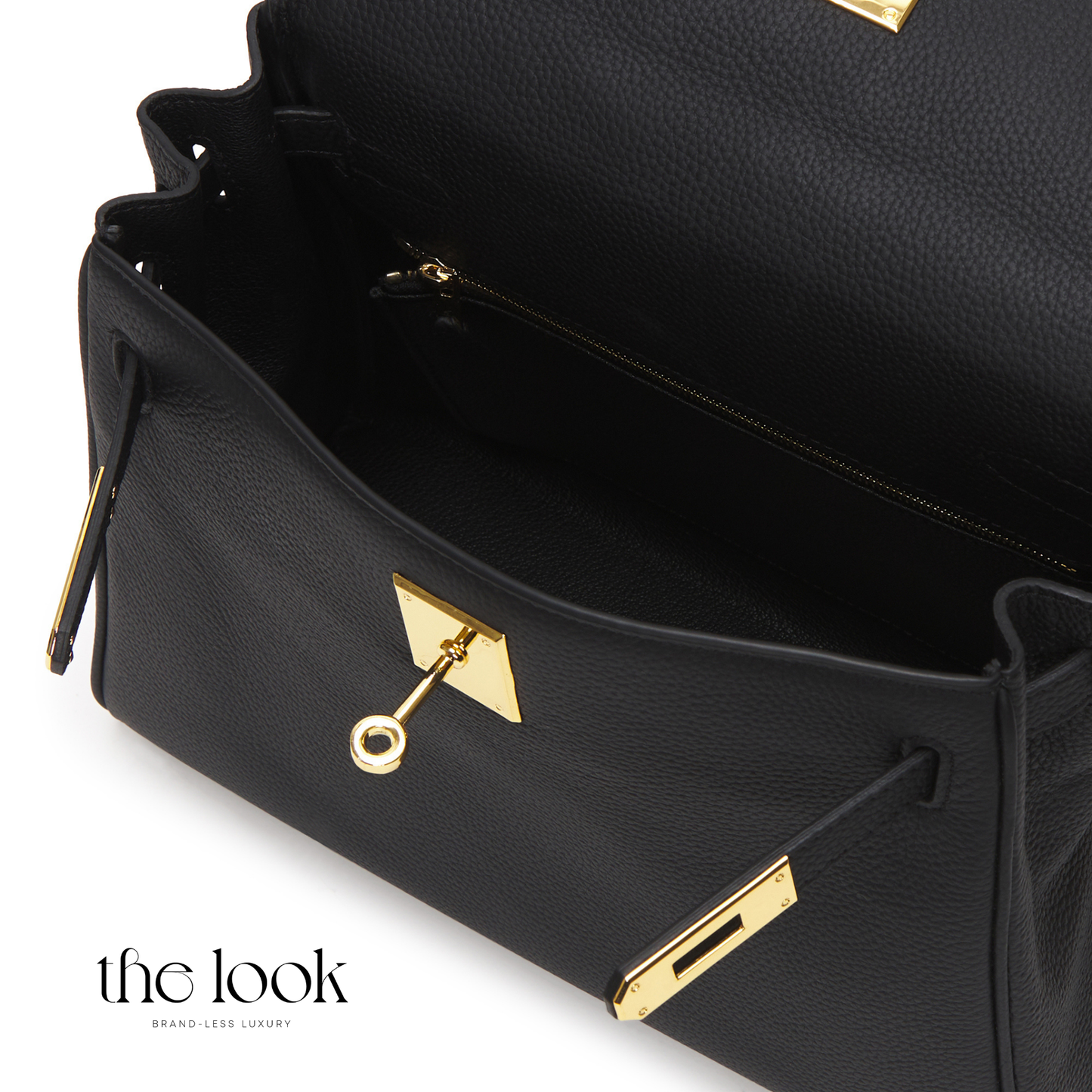 The Grace 28 Satchel Clemence Leather in Noir GHW by The Look