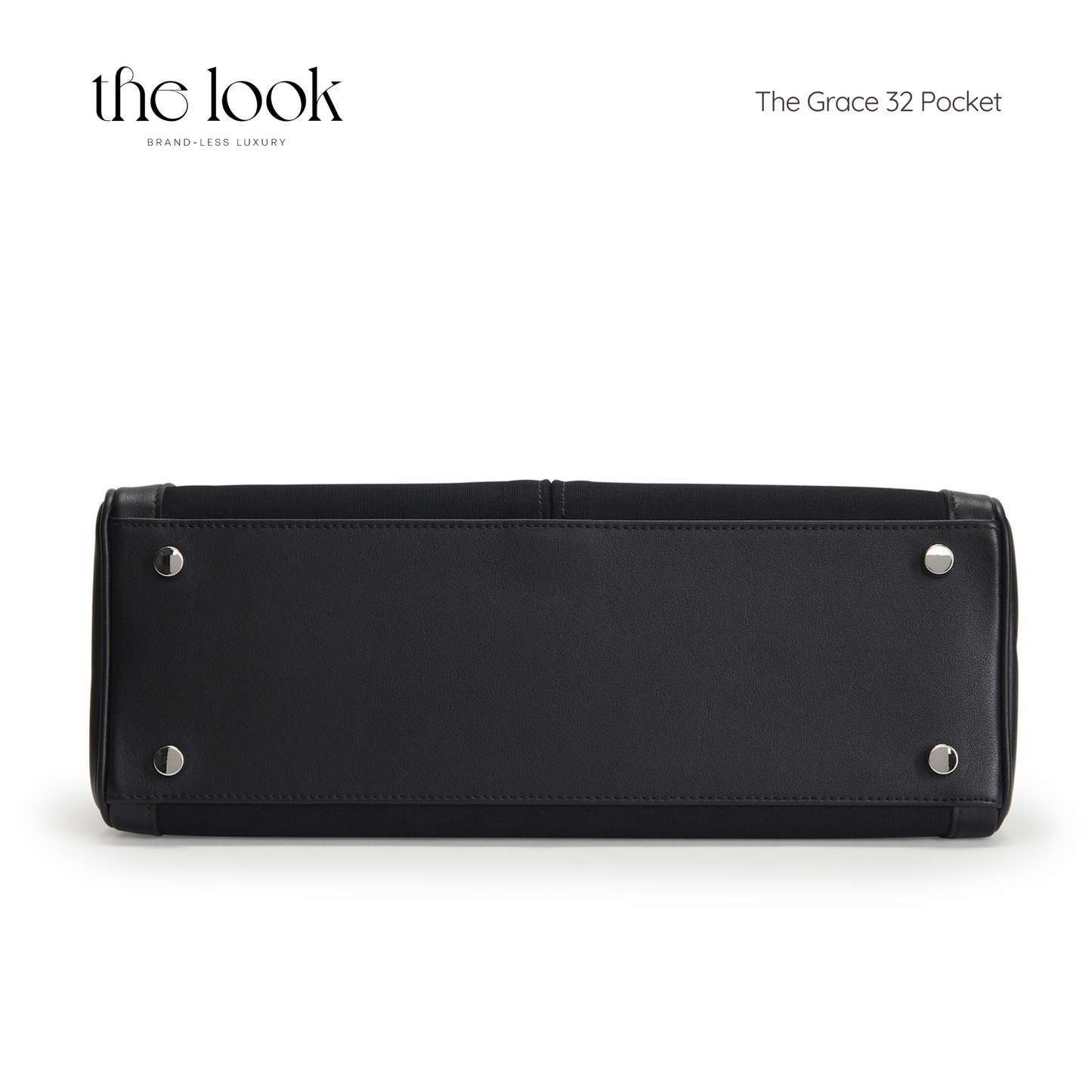 The Grace 32 Pocket Swift Leather with Canvas in Noir SHW by The Look