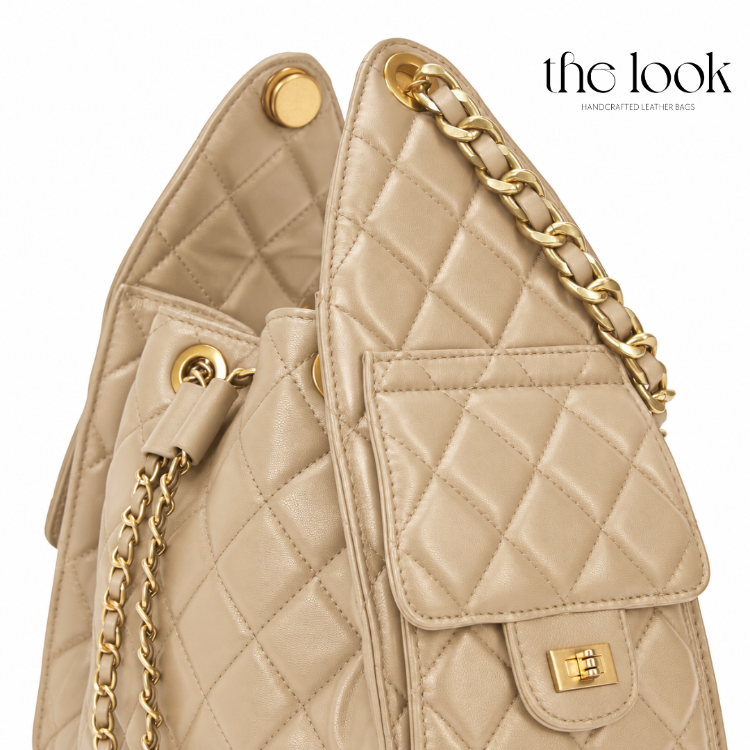 The Quilte Hobo Shoulder Bag — handcrafted genuine leather hobo bag, view 4, The Look Officiel