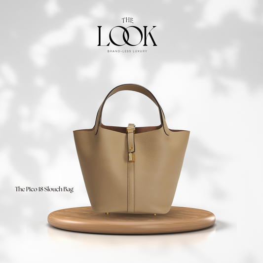 The Pico 22 Slouch Bag Clemence Leather in Biscuit GHW by The Look ( Elitè Edition)