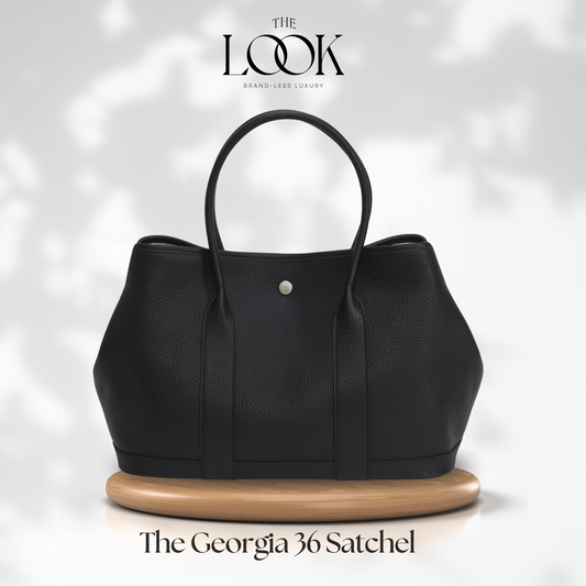 Georgia Large Tote- Black Pebbled Calfskin leather