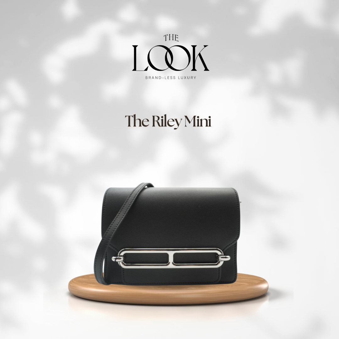 The Riley Mini Evercolor Leather in Noir SHW