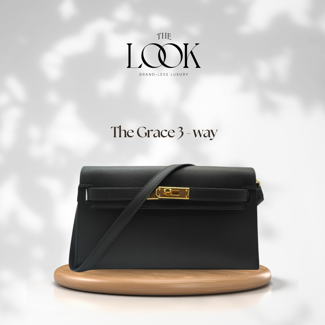 The Grace Three-Way Chèvre Leather in Noir by The Look