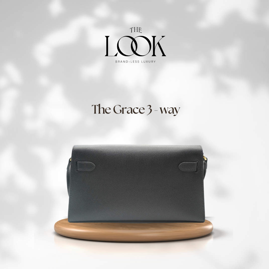 The Grace Three-Way Chèvre Leather in Noir by The Look