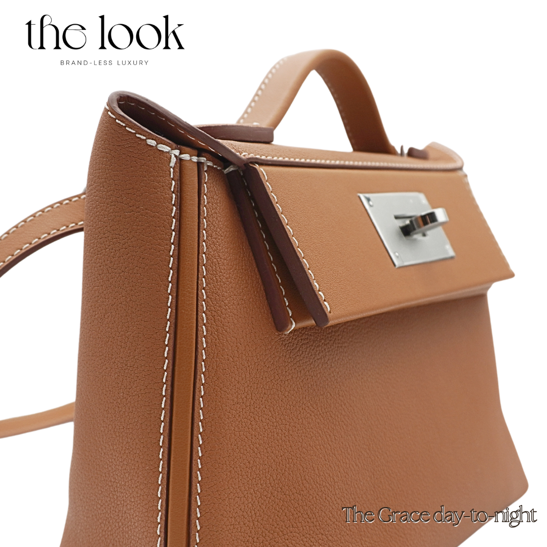 The Grace Day To Night Clemence Leather in Gold Tan SHW