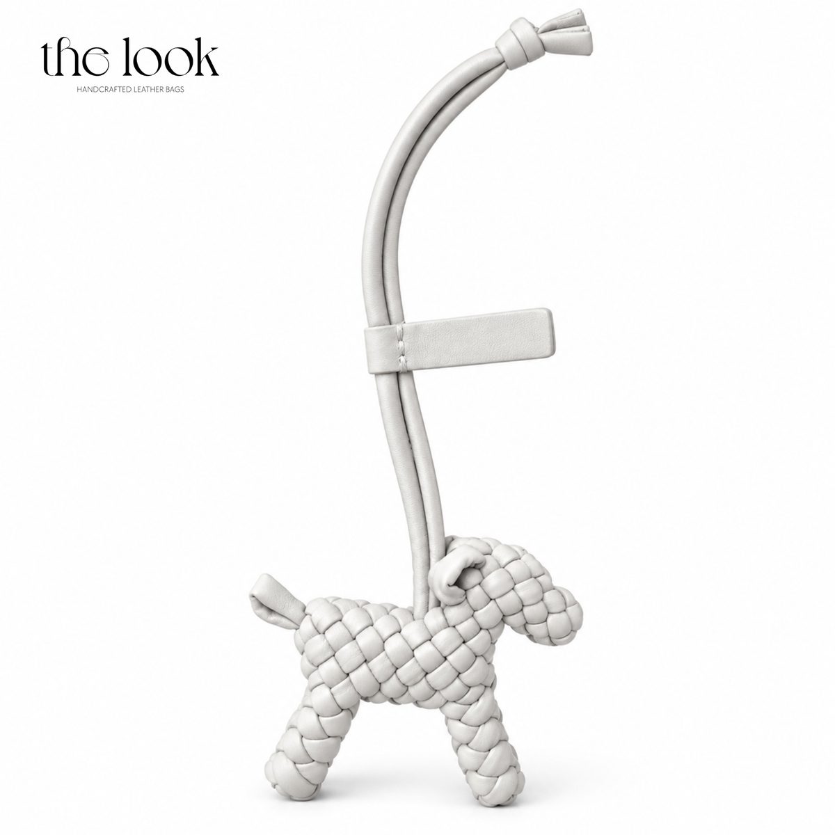 The Loop Pupper Bag Charm in Pearl Gray on a white background
