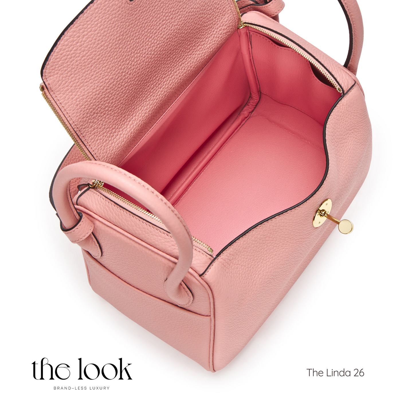 The Linda 26 Togo Leather in Bubblegum Pink GHW by The Look